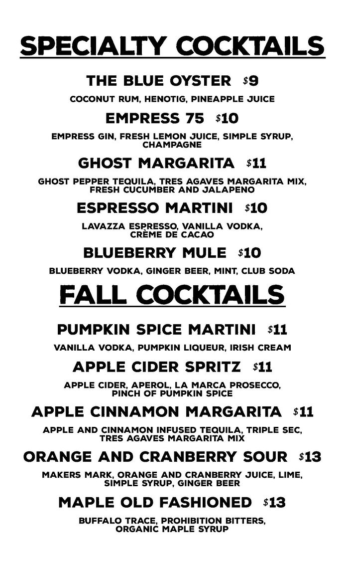 Wolf Island Oyster Co. Seasonal Cocktails St. Simons Island